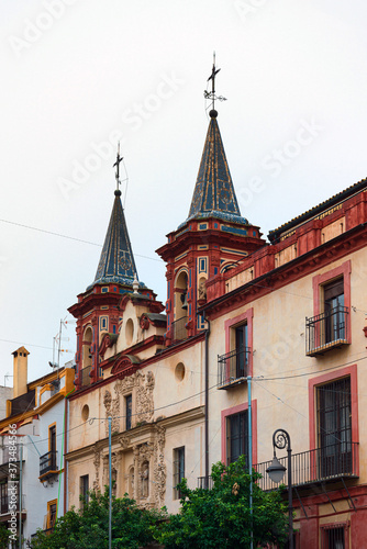 Street view of downtown in Seville city, Spain