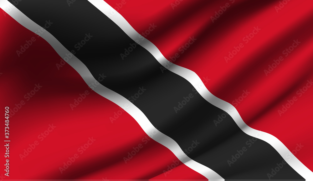Waving flag of the Trinidad and Tobago. Waving Trinidad and Tobago flag Waving flag of the Trinidad and Tobago. Waving Trinidad and Tobago flag