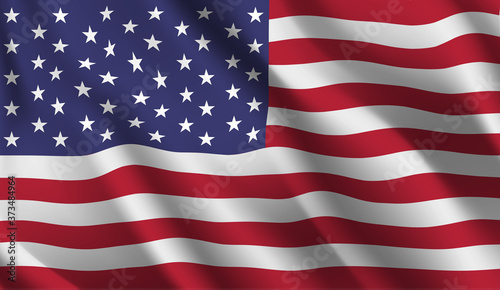 Waving flag of the USA. Waving USA flag