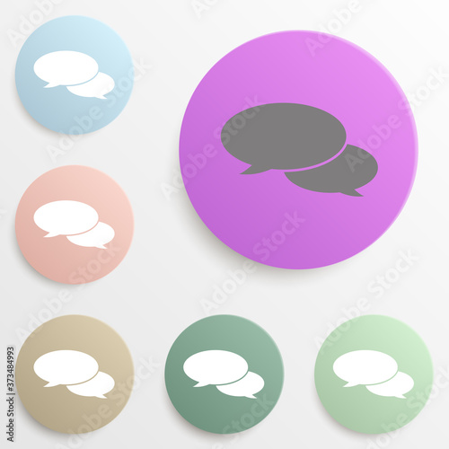 Speech baloon badge color set. Simple glyph, flat vector of web icons for ui and ux, website or mobile application