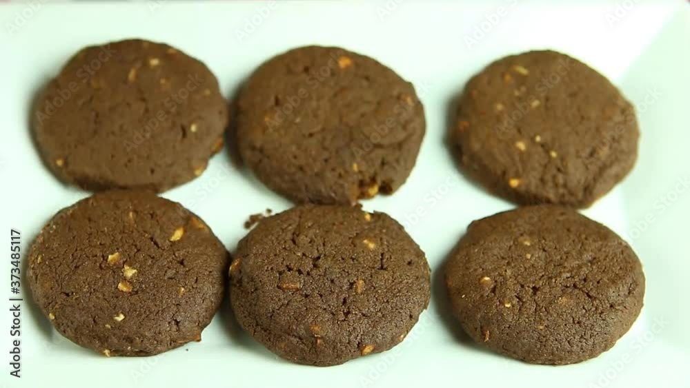 Close up cookies in plate , in studio Chiangmai Thailand Close up cookies in plate , in studio Chiangmai Thailand