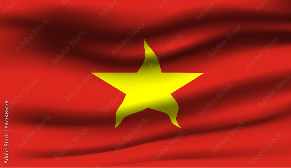 Waving flag of the Vietnam. Waving Vietnam flag Waving flag of the Vietnam. Waving Vietnam flag