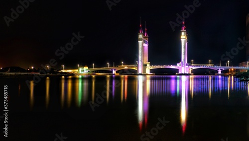 Night scene at Terengganu drawbridge.