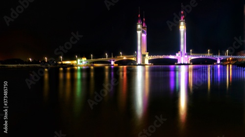 Night scene at Terengganu drawbridge.