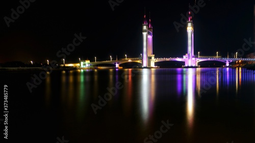 Night scene at Terengganu drawbridge.