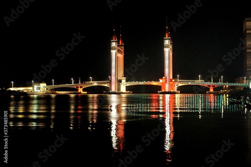 Night scene at Terengganu drawbridge.