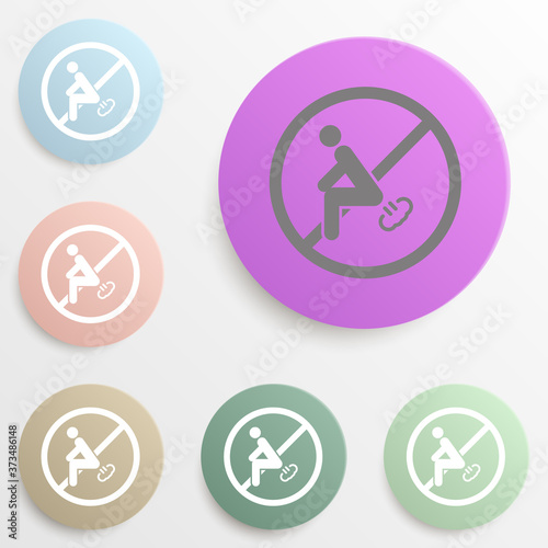 Sign, Don't Fart badge color set. Simple glyph, flat vector of web icons for ui and ux, website or mobile application