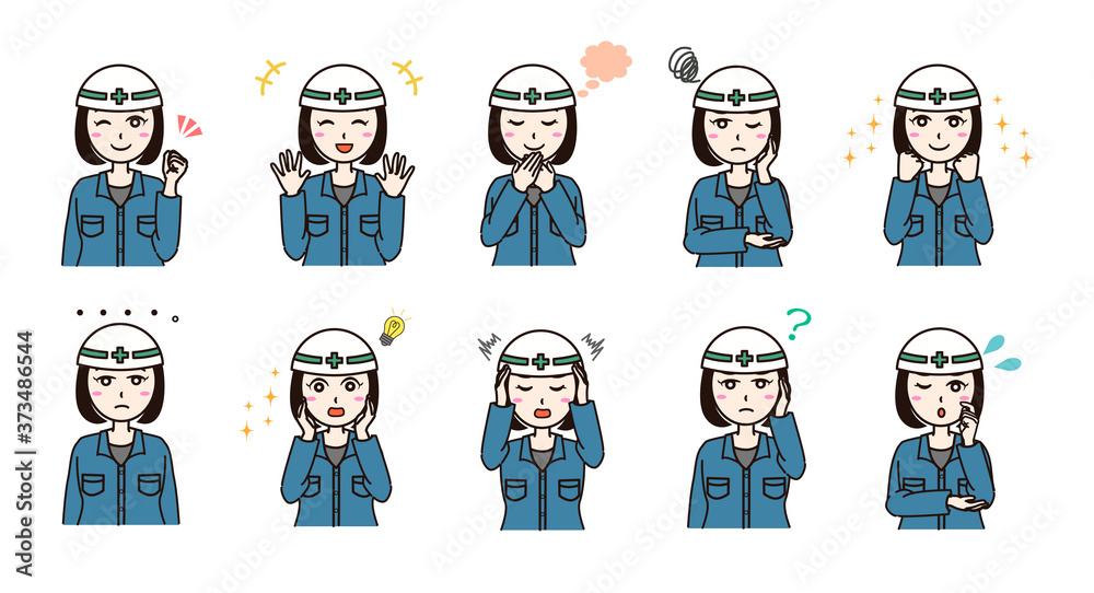Woman business work clothes emotion set Woman business work clothes emotion set