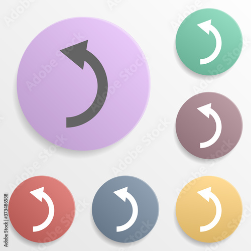 Arrow, backward badge color set icon. Simple glyph, flat vector of arrows icons for ui and ux, website or mobile application