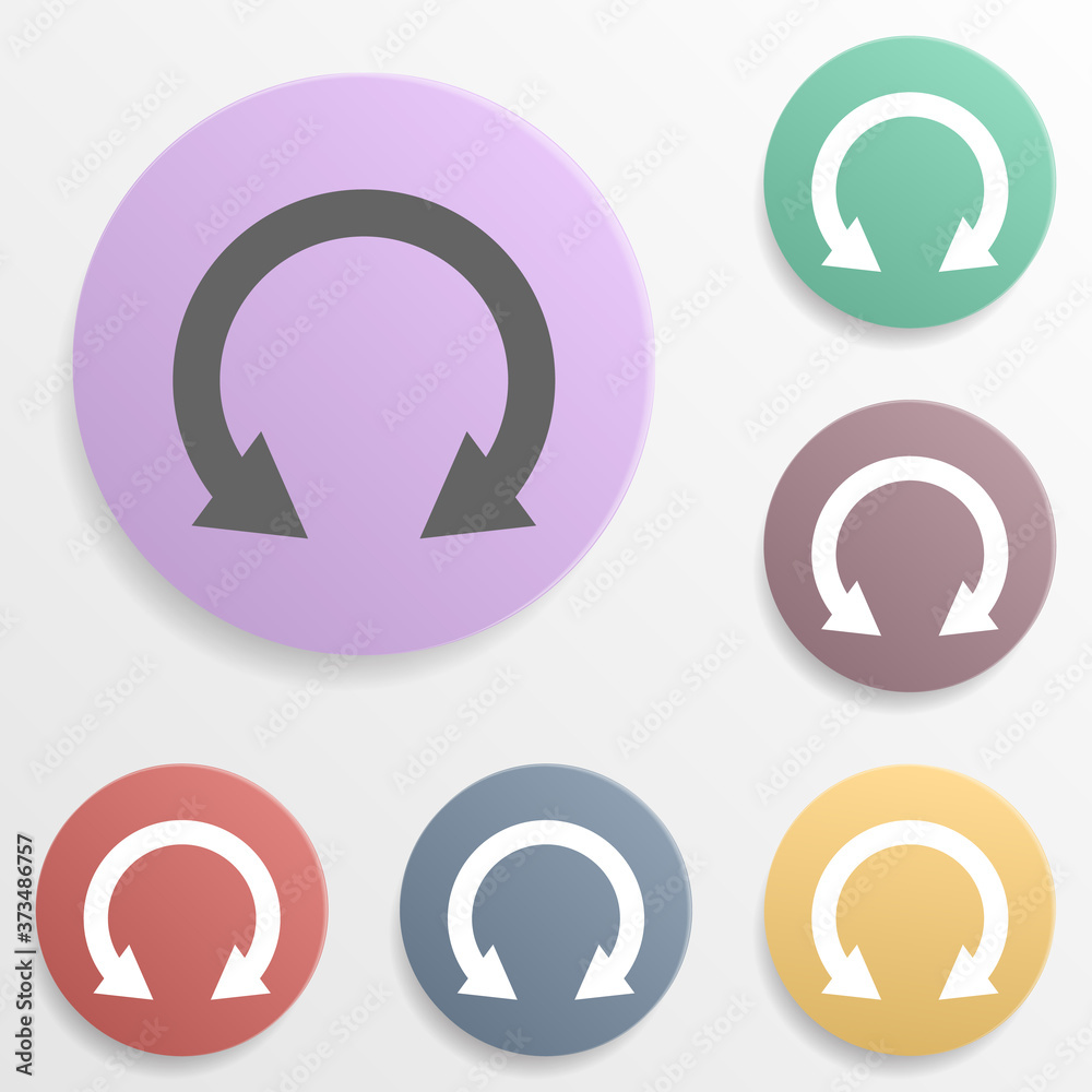Arrow badge color set icon. Simple glyph, flat vector of arrows icons for ui and ux, website or mobile application Arrow badge color set icon. Simple glyph, flat vector of arrows icons for ui and ux, website or mobile application