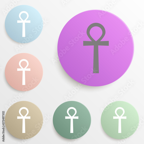 ankh symbol, egyptian word for life, symbol of immortality badge color set. Simple glyph, flat vector of web icons for ui and ux, website or mobile application