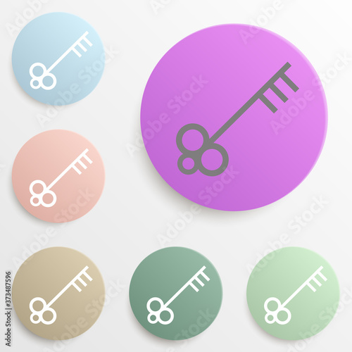 Key badge color set. Simple glyph, flat vector of web icons for ui and ux, website or mobile application