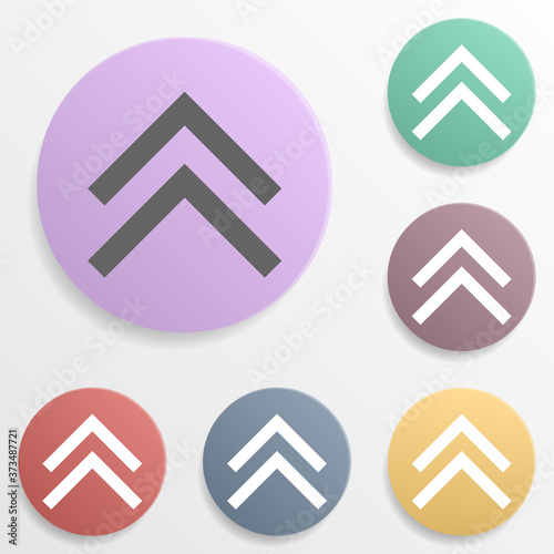 Arrow, up badge color set icon. Simple glyph, flat vector of arrows icons for ui and ux, website or mobile application