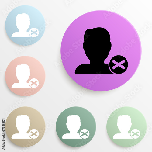 delete contact badge color set. Simple glyph, flat vector of web icons for ui and ux, website or mobile application
