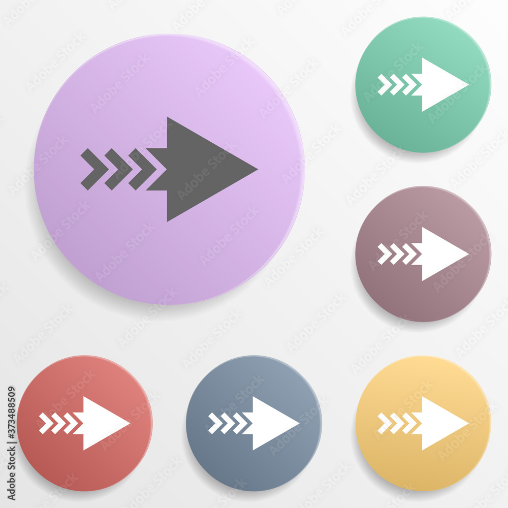 Arrow badge color set icon. Simple glyph, flat vector of arrows icons for ui and ux, website or mobile application