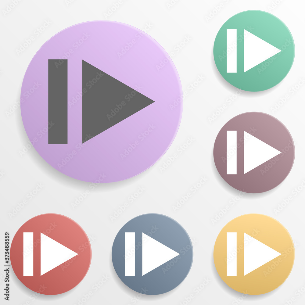 Arrow badge color set icon. Simple glyph, flat vector of arrows icons for ui and ux, website or mobile application Arrow badge color set icon. Simple glyph, flat vector of arrows icons for ui and ux, website or mobile application