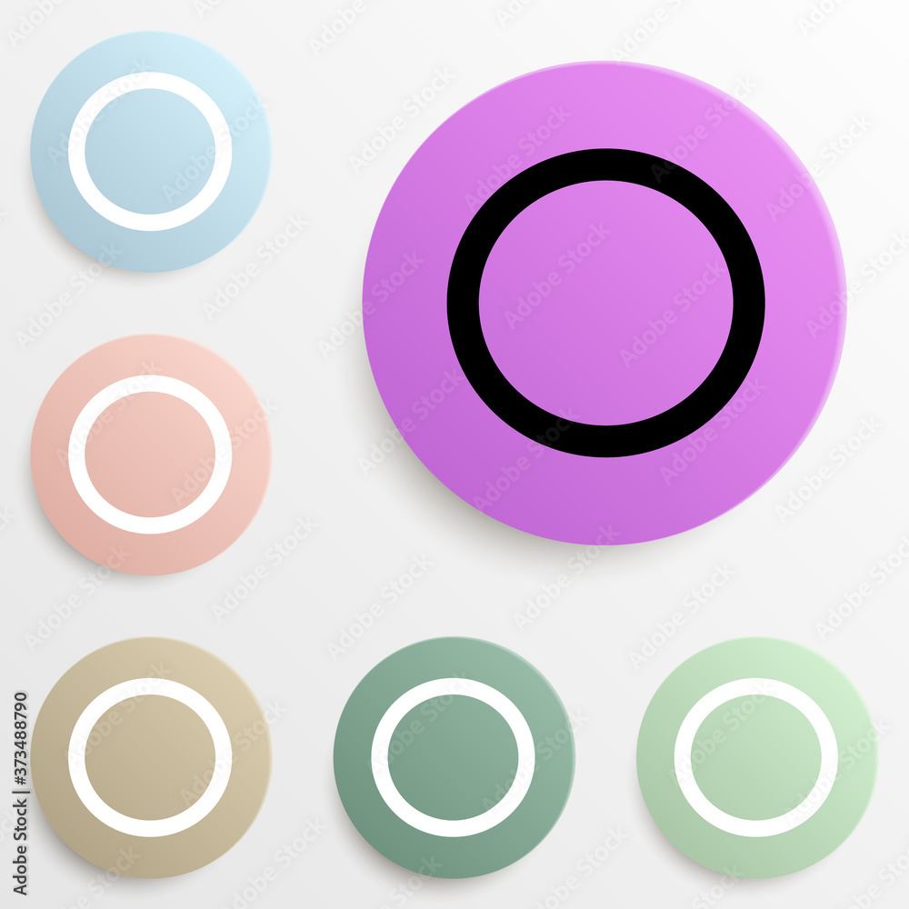 a circle badge color set. Simple glyph, flat vector of web icons for ui and ux, website or mobile application
