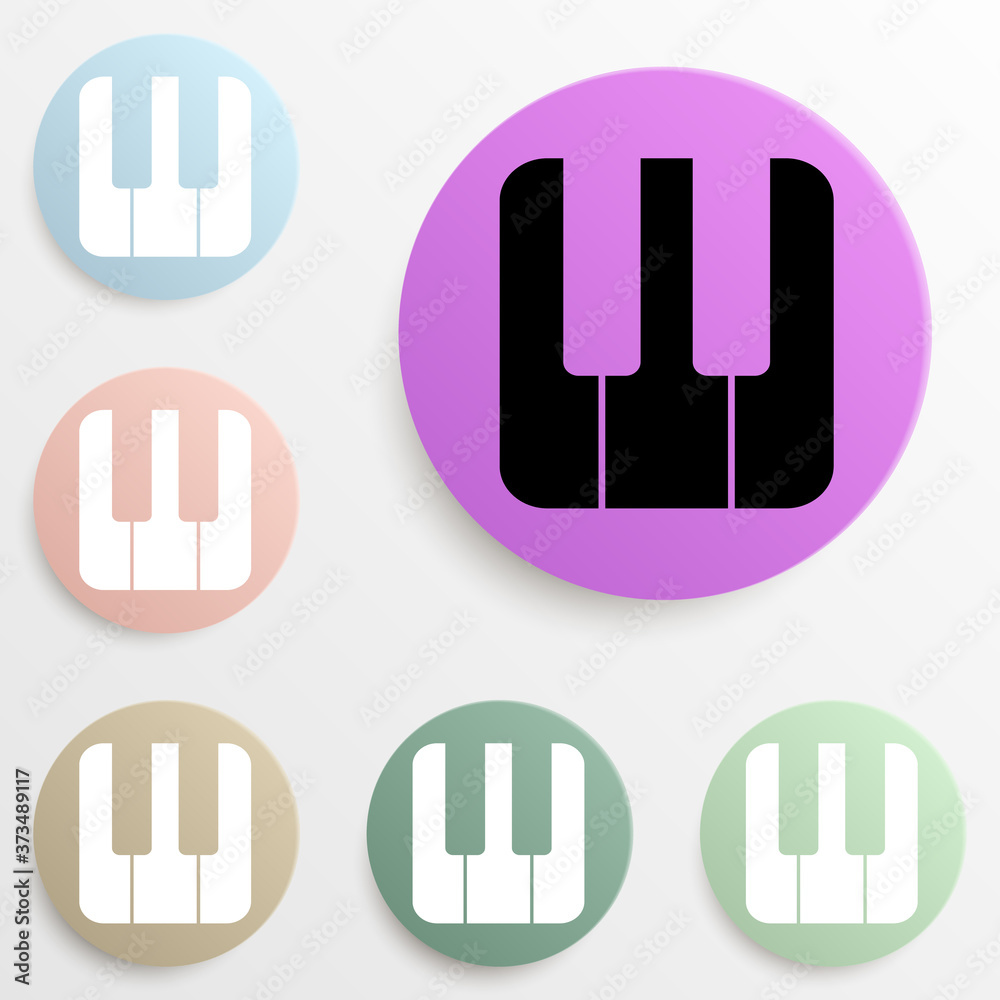 piano keys badge color set. Simple glyph, flat vector of web icons for ui and ux, website or mobile application piano keys badge color set. Simple glyph, flat vector of web icons for ui and ux, website or mobile application