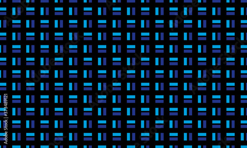 Blue geometric oblong rectangle grid pattern on black background vector