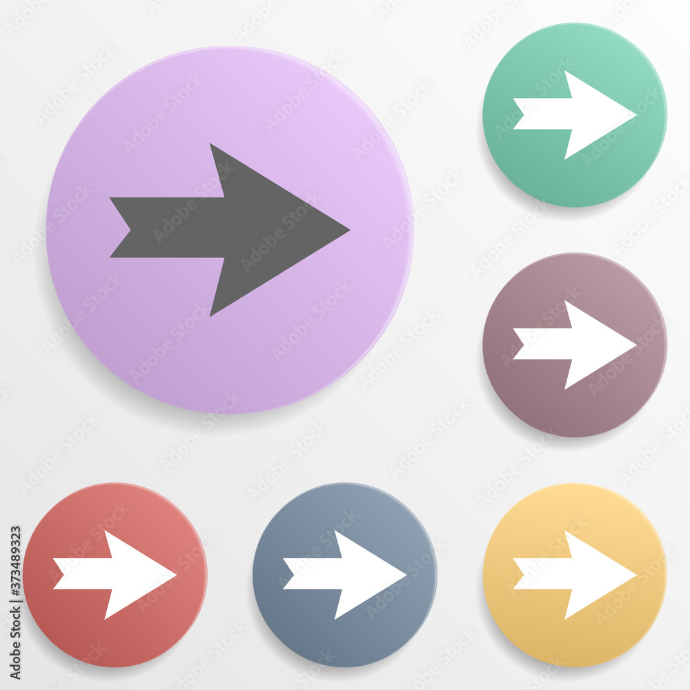 Arrow badge color set icon. Simple glyph, flat vector of arrows icons for ui and ux, website or mobile application Arrow badge color set icon. Simple glyph, flat vector of arrows icons for ui and ux, website or mobile application