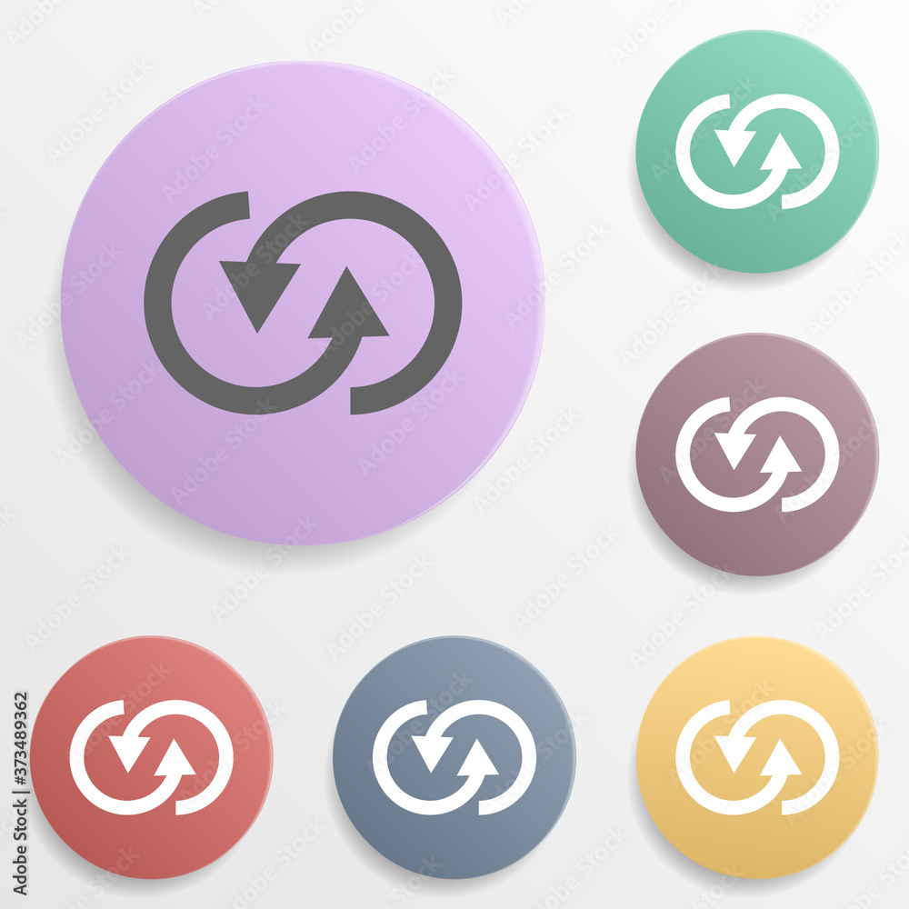 Arrow badge color set icon. Simple glyph, flat vector of arrows icons for ui and ux, website or mobile application Arrow badge color set icon. Simple glyph, flat vector of arrows icons for ui and ux, website or mobile application