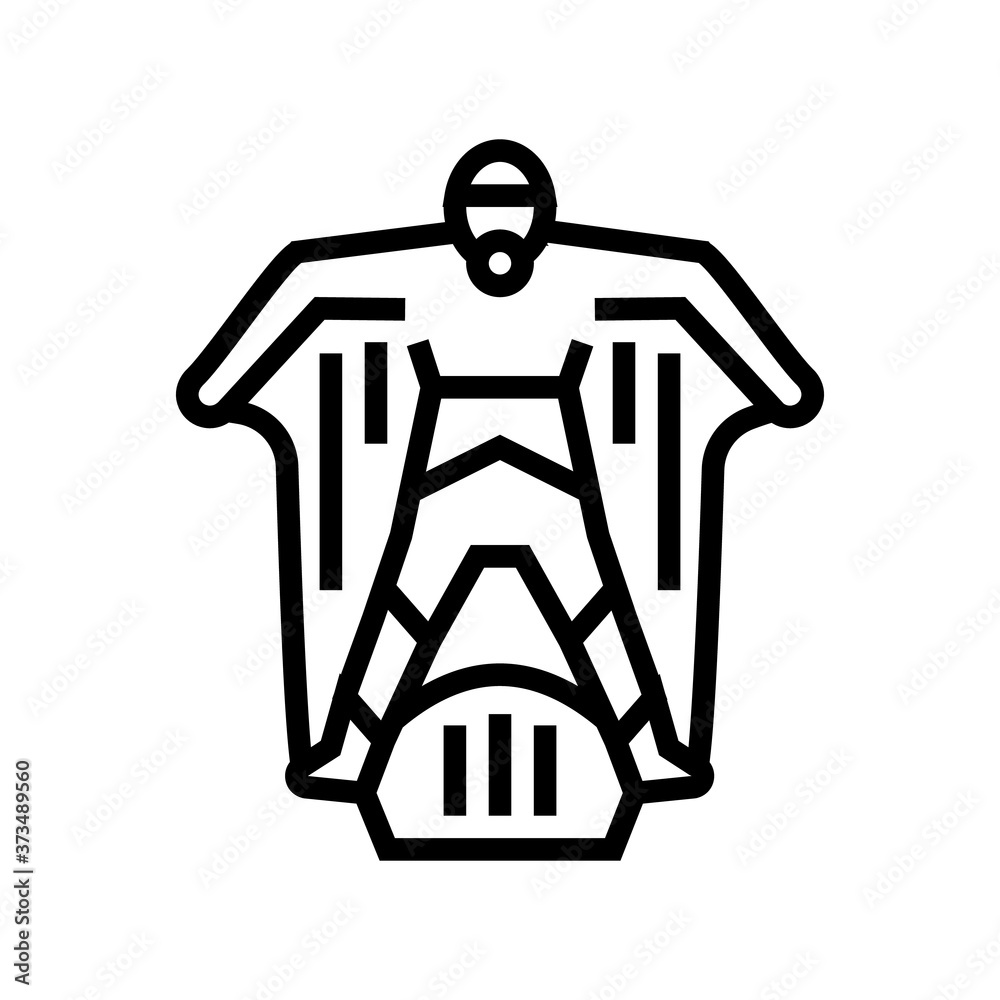wingsuit sportsman line icon vector. wingsuit sportsman sign. isolated contour symbol black illustration wingsuit sportsman line icon vector. wingsuit sportsman sign. isolated contour symbol black illustration