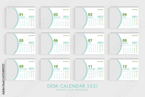 Desk Calendar 2021 template premium vector