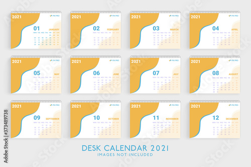 Desk Calendar 2021 template premium vector