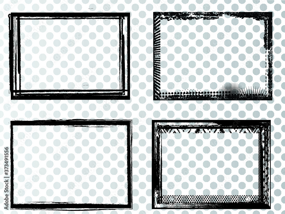 Set of Grunge Black and White Frames . textured rectangles for image Set of Grunge Black and White Frames . textured rectangles for image