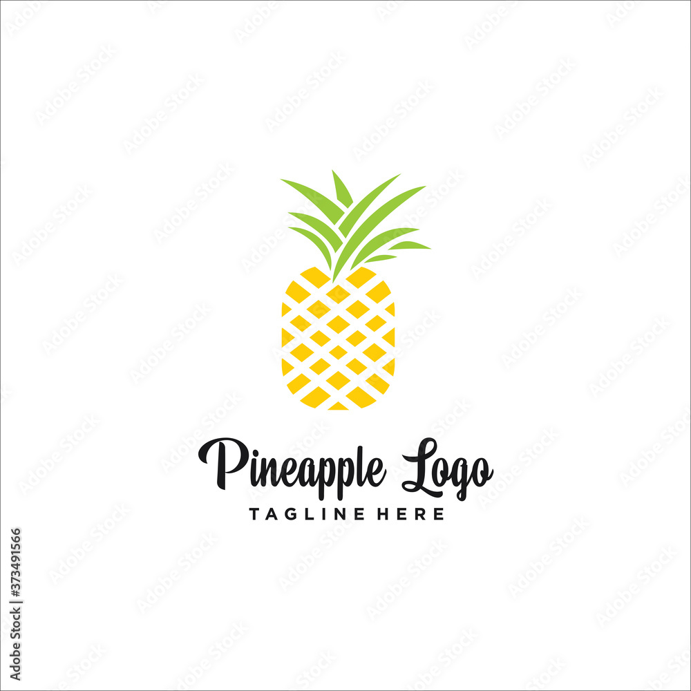pineapple logo design silhouette vector