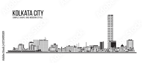 Cityscape Building Abstract Simple shape and modern style art Vector design -  Kolkata city
