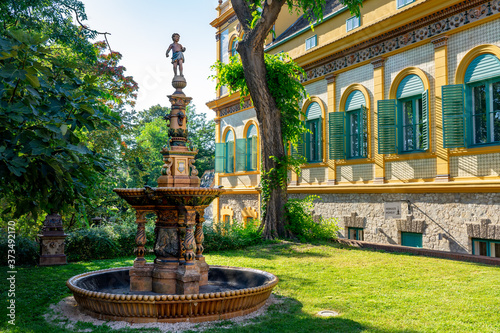 Fotografija decorated fountain with a boy in Pecs hungary