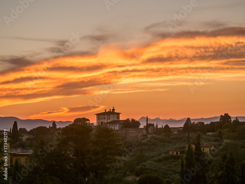 Italia, Toscana, Firenze. Il Forte di Belvedere al tramonto.