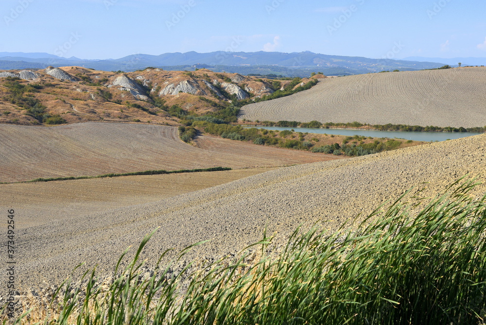 Durch Erosion geprägte Landschaft der Crete Senesi