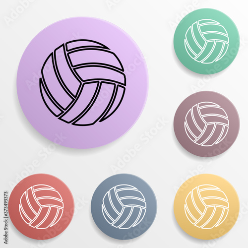 Volleyball ball badge color set icon. Simple glyph, flat vector of sport icons for ui and ux, website or mobile application photo