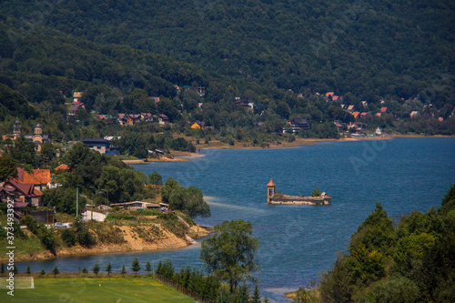 Skopje, Macedonia; August 04, 2018. Ancient church destroyed by a flood. Flooded for many years.