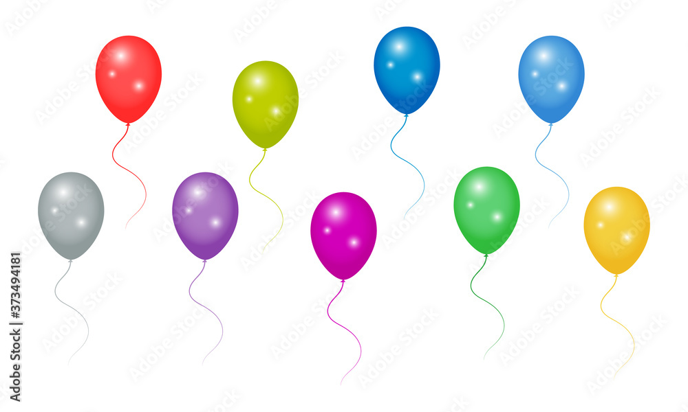 Balloon Vector Design for Birth Day Marriage Day or Party with different color Balloon Vector Design for Birth Day Marriage Day or Party with different color