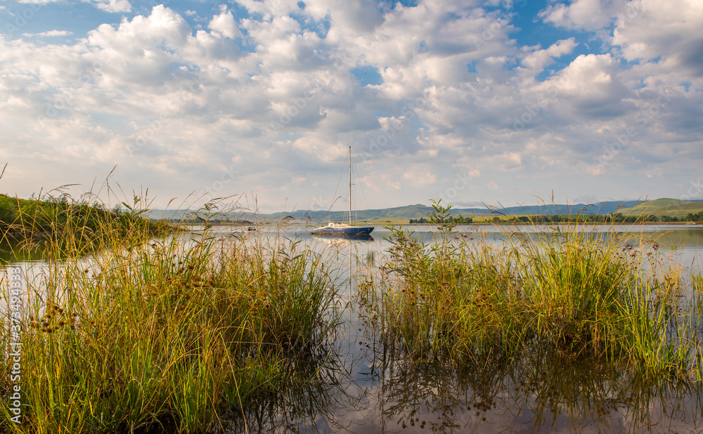 Midmar Dam and Sail Boat Landscape