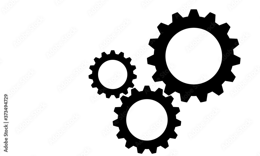 
Settings gears (cogs) flat icon for apps and websites 