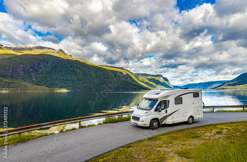Photographie Family vacation travel RV, holiday trip in motorhome