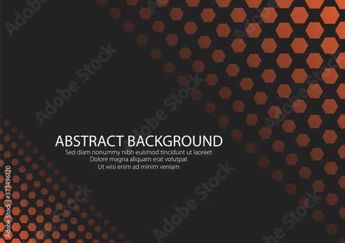 Black background with Beige color Hexagonal Shape Side. Modern Design Graphic Vector.