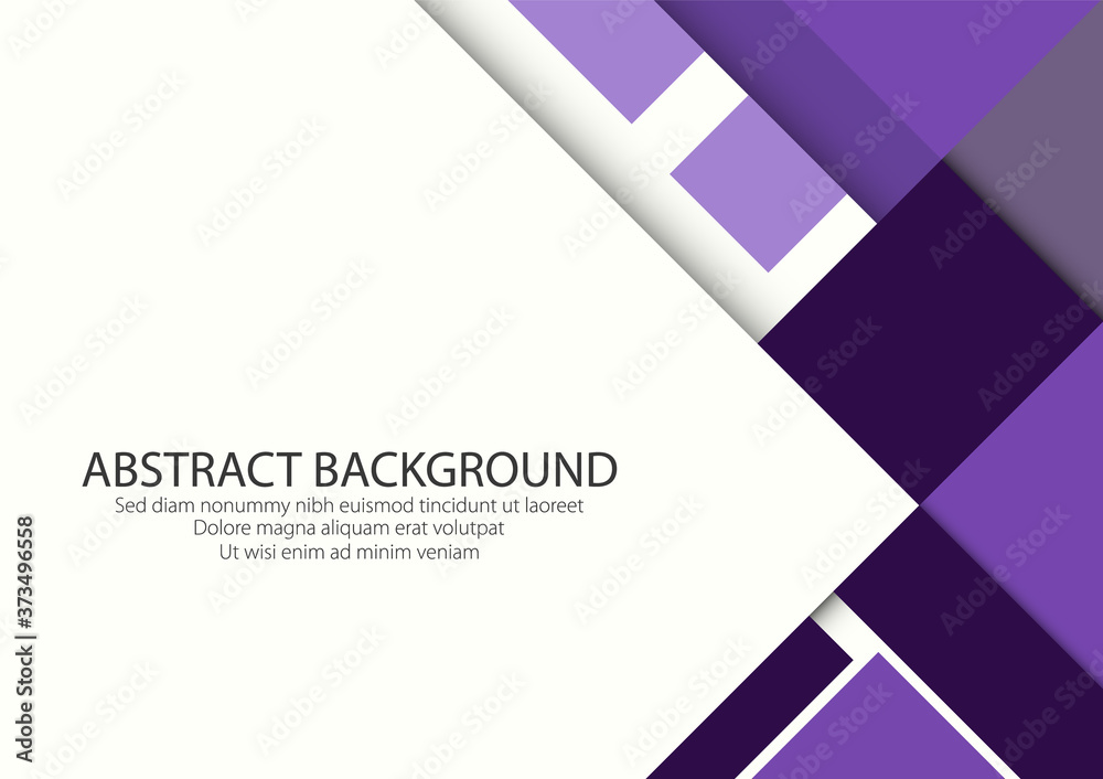 White Background Blank Space with Purple Color Solid Shape Side. Modern Design Graphic Vector.