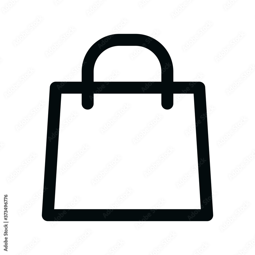Shopping bag isolated icon, empty shopping bag outline vector icon with editable stroke Shopping bag isolated icon, empty shopping bag outline vector icon with editable stroke