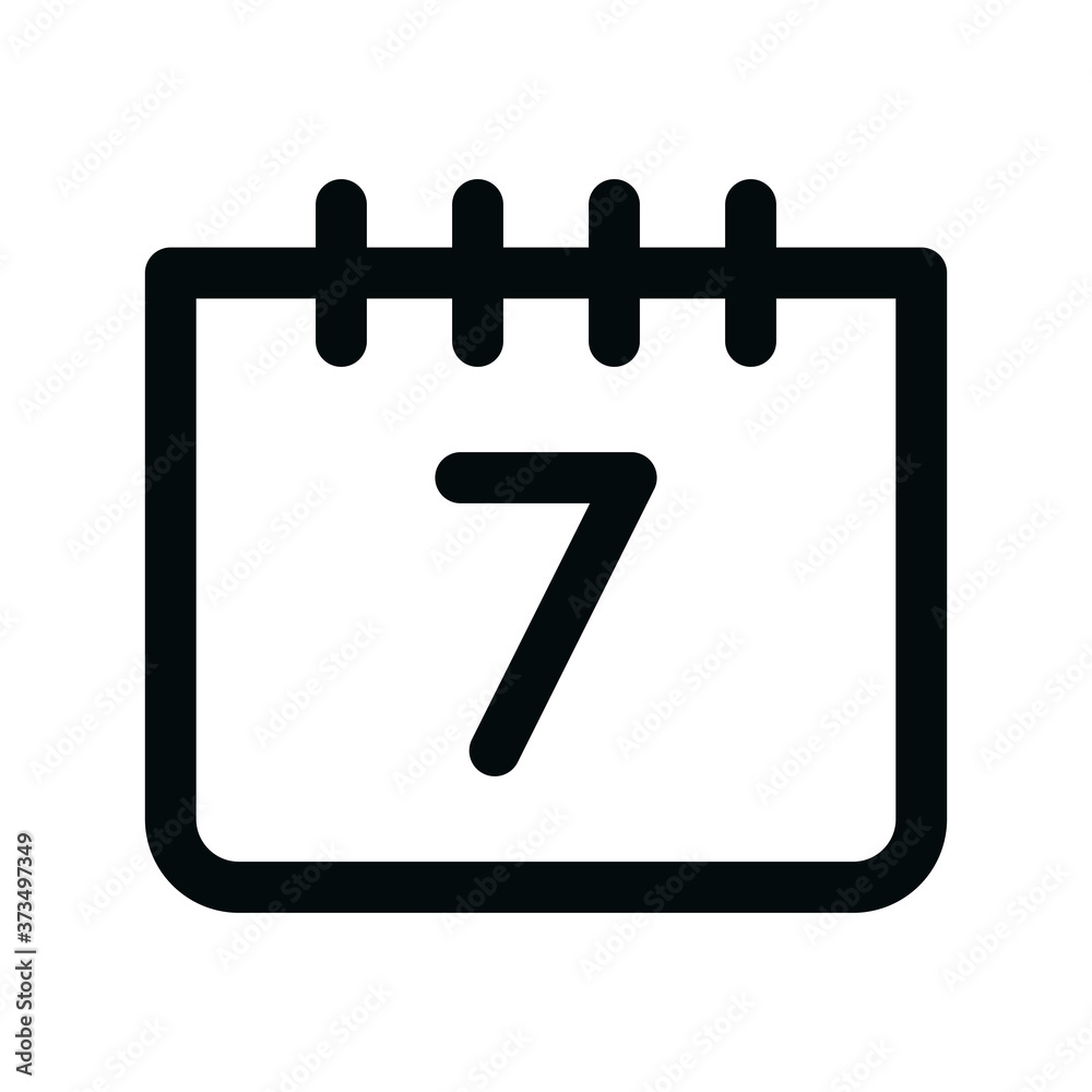 Fotografie Calendar week isolated icon, 7 days linear icon, week outline vector icon with e