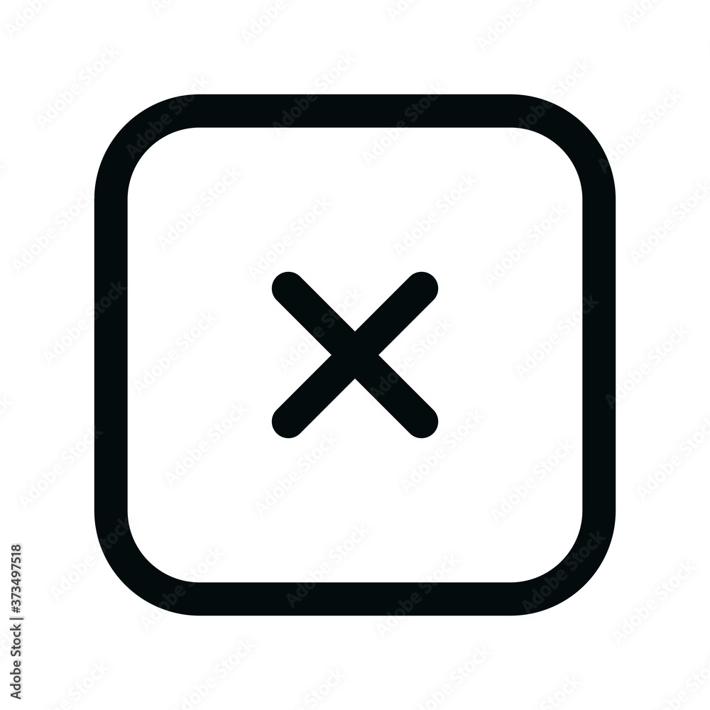 Cancel square isolated icon, close square window linear icon, delete outline vector icon with editable stroke Cancel square isolated icon, close square window linear icon, delete outline vector icon with editable stroke
