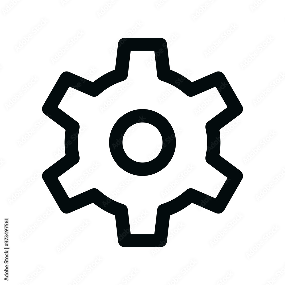 Web site settings isolated icon, cog linear icon, gear outline vector icon with editable stroke
