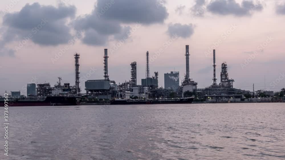 Time lapse Oil refinery. Oil refinery located in Bangkok, Thailand. Time lapse Oil refinery. Oil refinery located in Bangkok, Thailand.