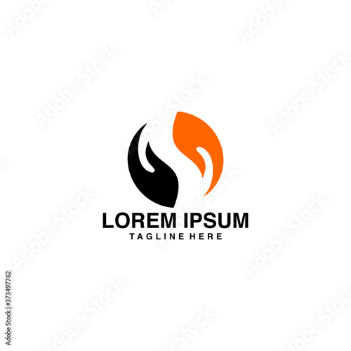 Hand yin yang Logo Vector Illustration Icon