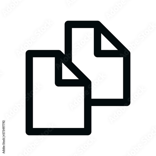Duplicate documents isolated icon, copy docs linear icon, copying files outline vector icon with editable stroke