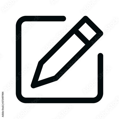 Edit isolated icon, ui edit pencil outline vector icon with editable stroke
